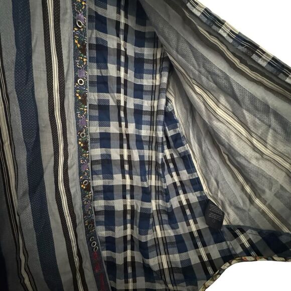 Robert Graham Men's Buttons Down Long Sleeve Shirt Size XL Blue Plaid. - Picture 5 of 9